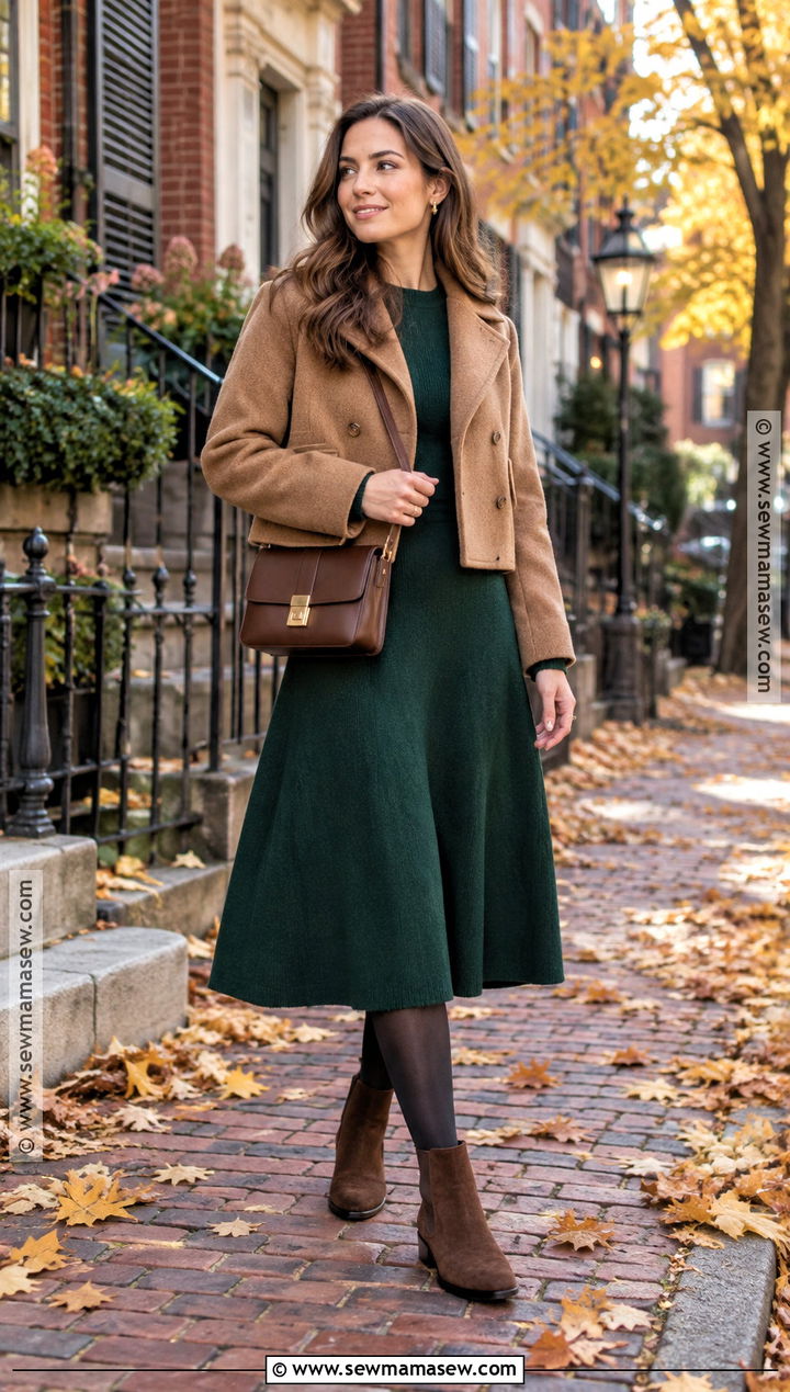 Boston Beacon Hill Midi Dress Outfit - 25 Boston Outfits Fall