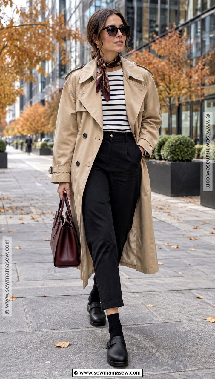 Boston Clogs With a Trench Coat - 20 boston clogs outfit women fall ideas