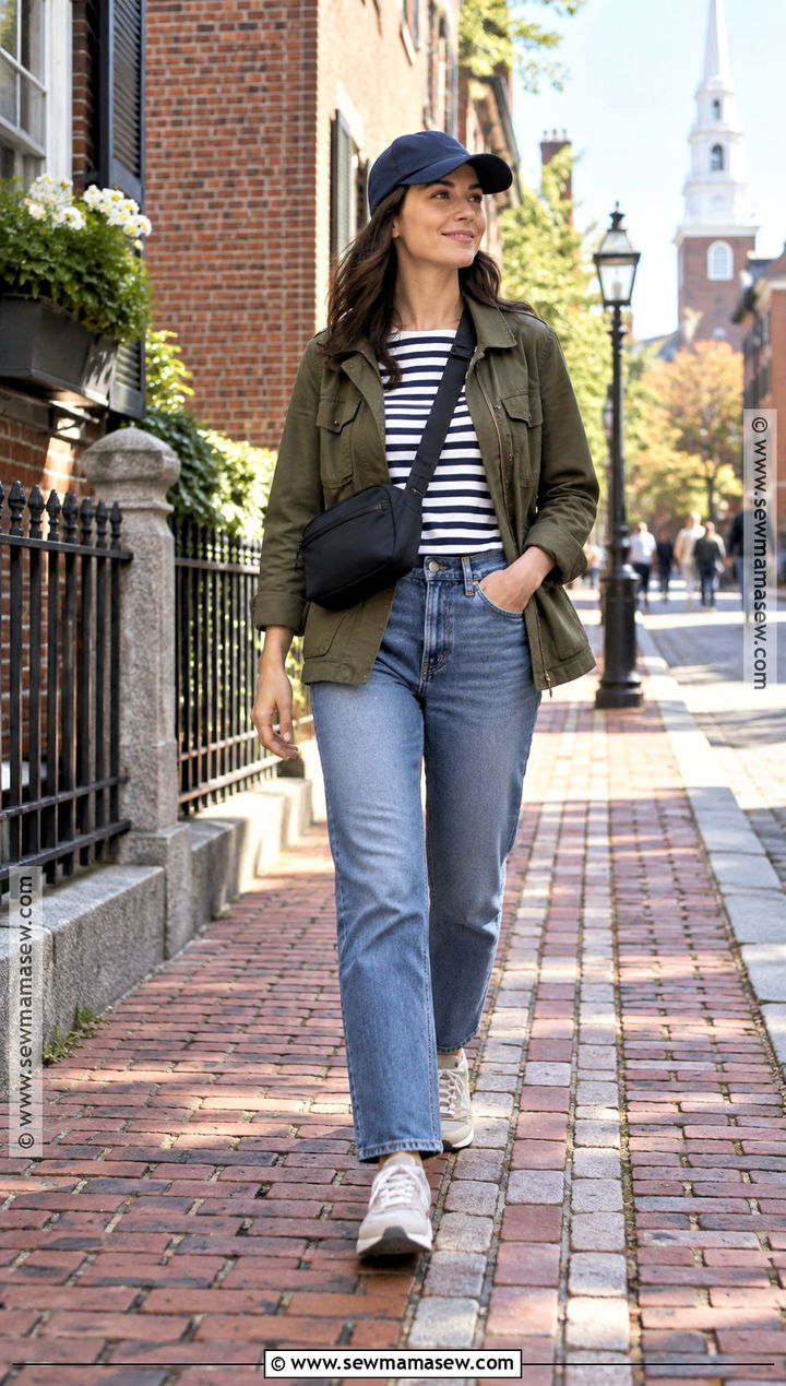 Boston Freedom Trail Utility Jacket Outfit - 25 Boston Outfits Fall