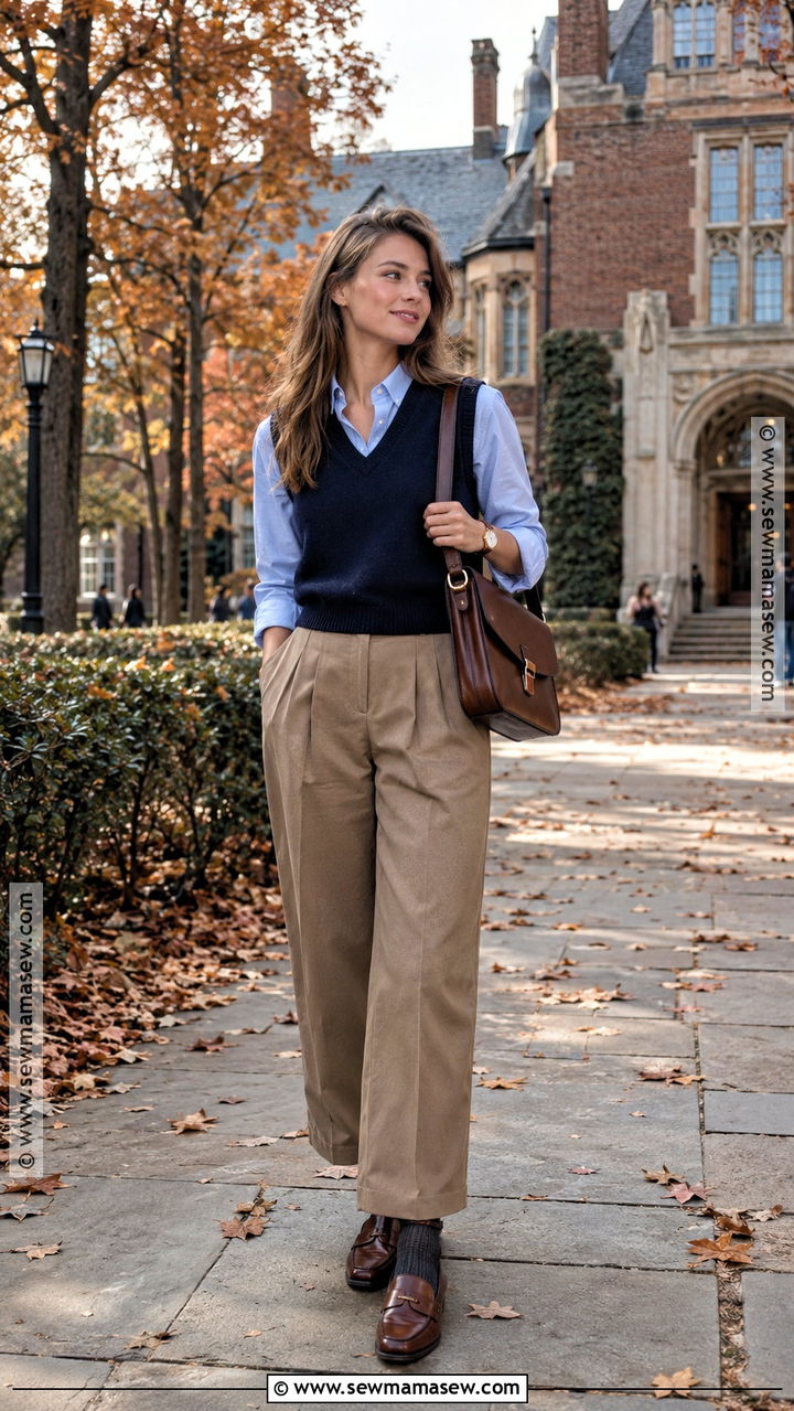 Boston Sweater Vest And Button Down Shirt Outfit - 20 Fall Boston Outfit Ideas