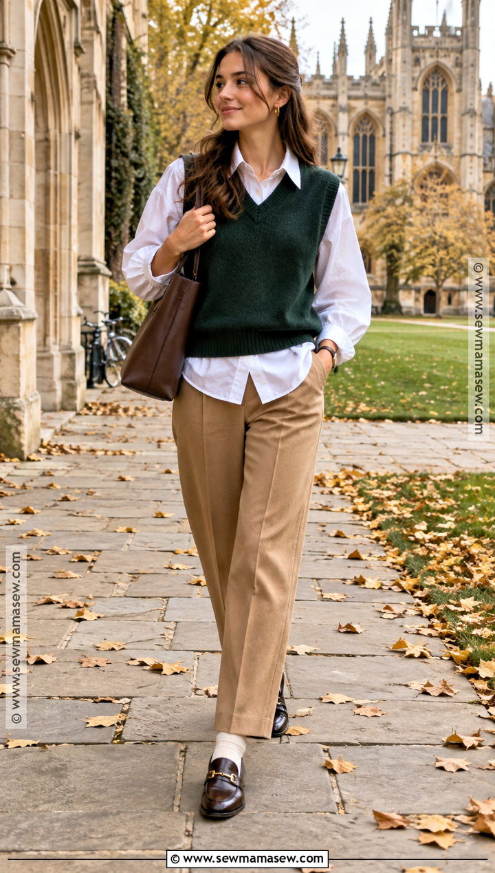 Boston Sweater Vest and Button Down Outfit - 25 Boston Outfits Fall