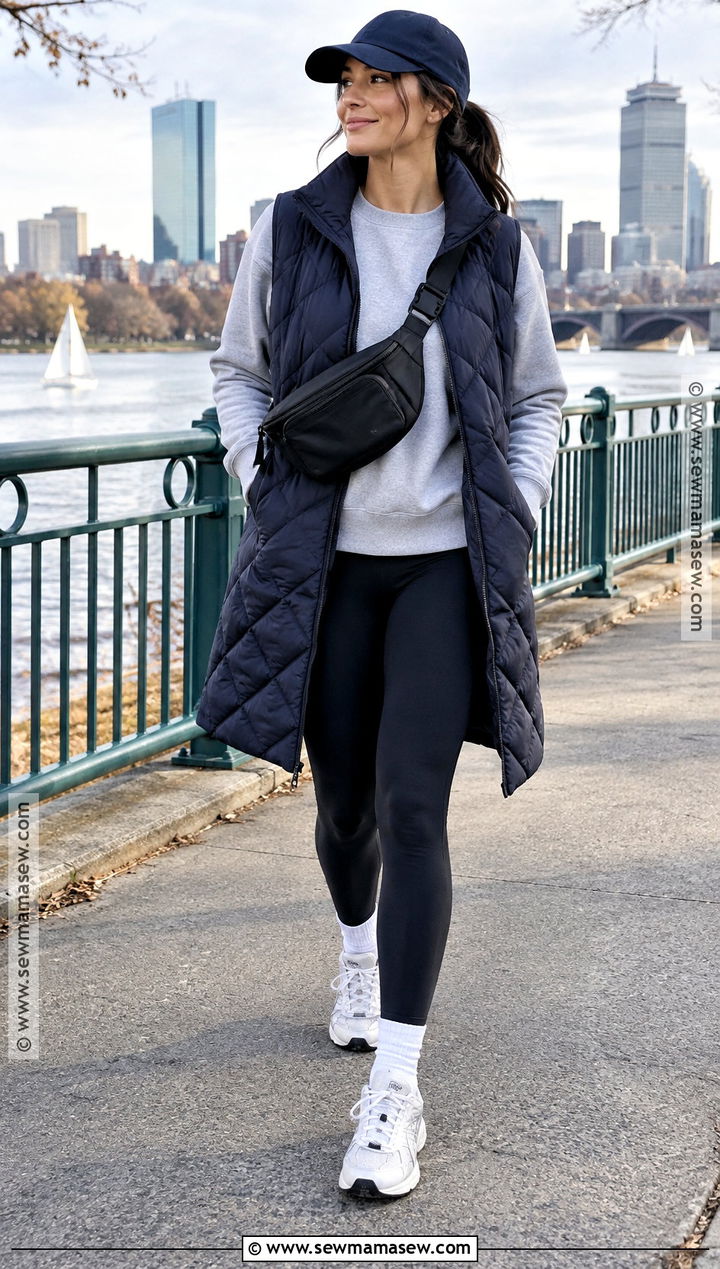 Boston Sweatshirt and Leggings Outfit - 25 Boston Outfits Fall
