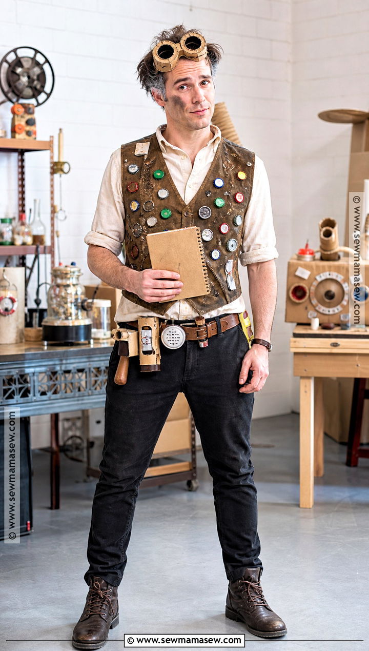 Bottle Cap Inventor Costume - 30 recycled costume ideas for men