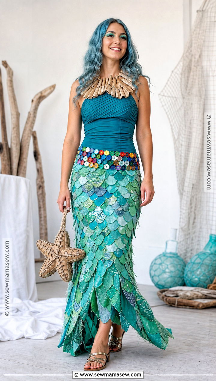 Bottle Cap Mermaid Recycled Costume - 30 Recycled Costume Ideas