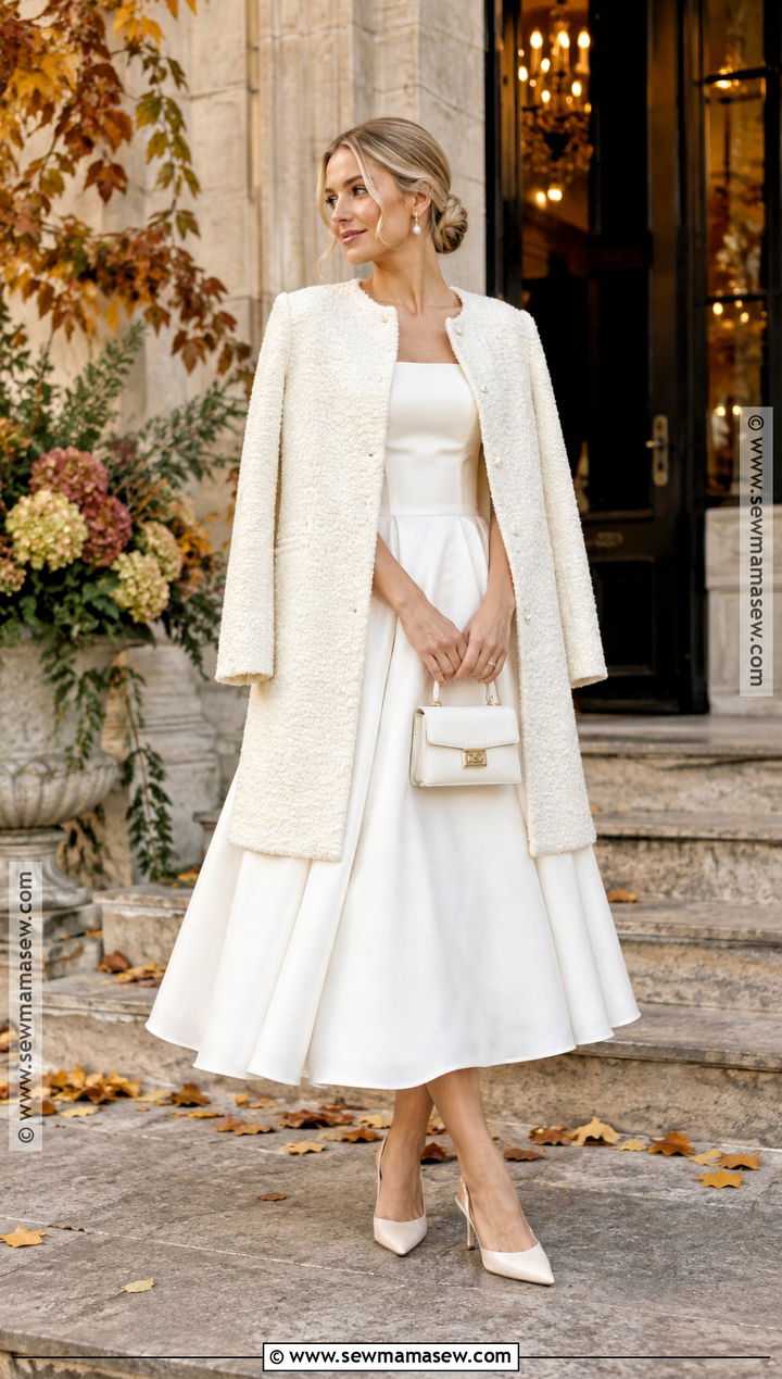 Boucle Bridal Coat - 15 fall wedding coats for brides