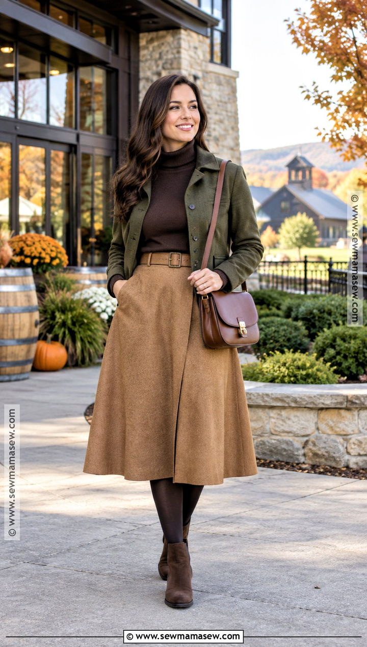 Bourbon Trail Turtleneck and Midi Skirt Outfit - 15 Bourbon Trail Kentucky Outfits Fall