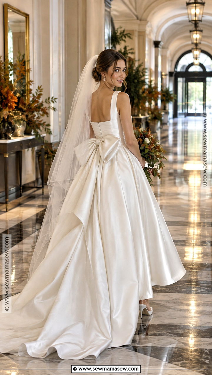 Bow Back Autumn Wedding Dress - 25 autumn wedding dress ideas