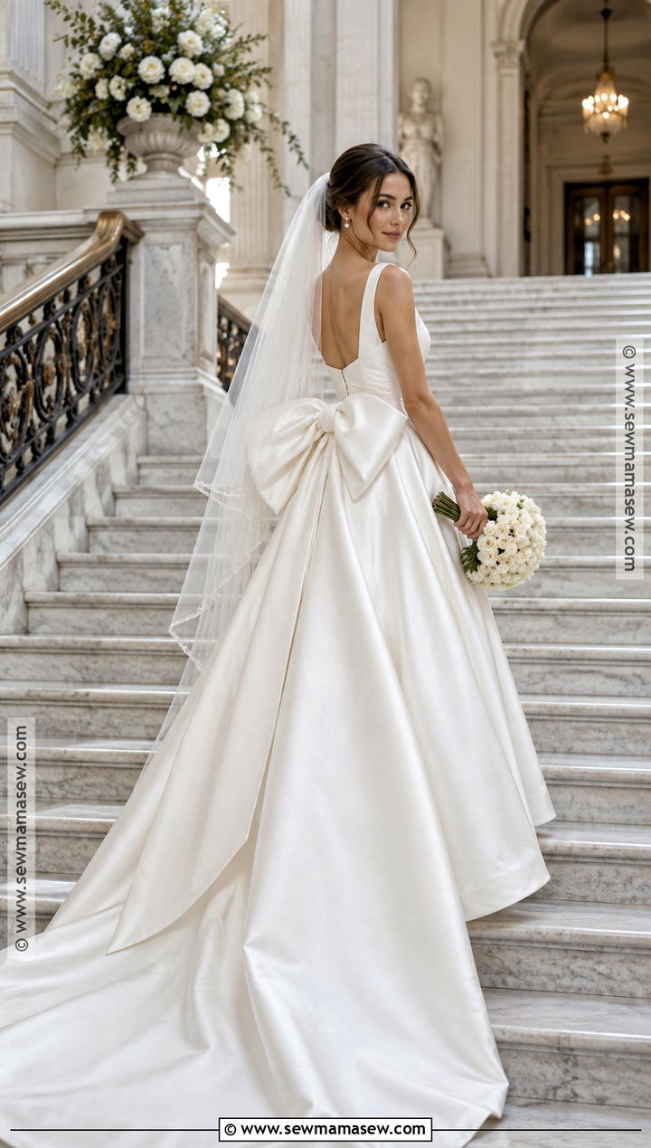Bow Back Mikado Wedding Dress - 15 Fall 2026 Wedding Dress Ideas