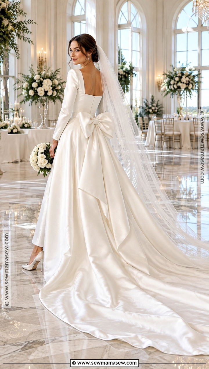 Bow Back October Wedding Gown - 15 October Wedding Gowns