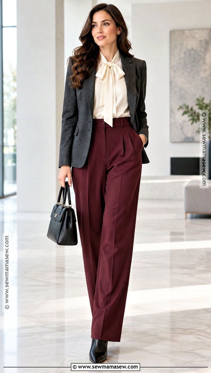 Bow Blouse And Trouser Outfit - 20 2026 Fall Winter Fashion Trends