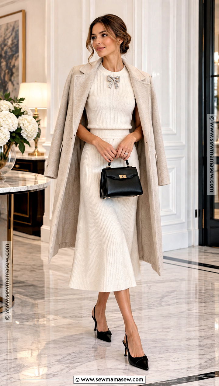 Bow Jewelry With a Knit Skirt Set - 15 fall 2026 fashion trends jewelry