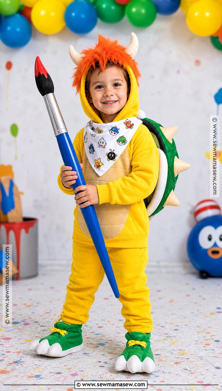 Bowser Jr Costume With Bib Mask - 30 super mario costume ideas