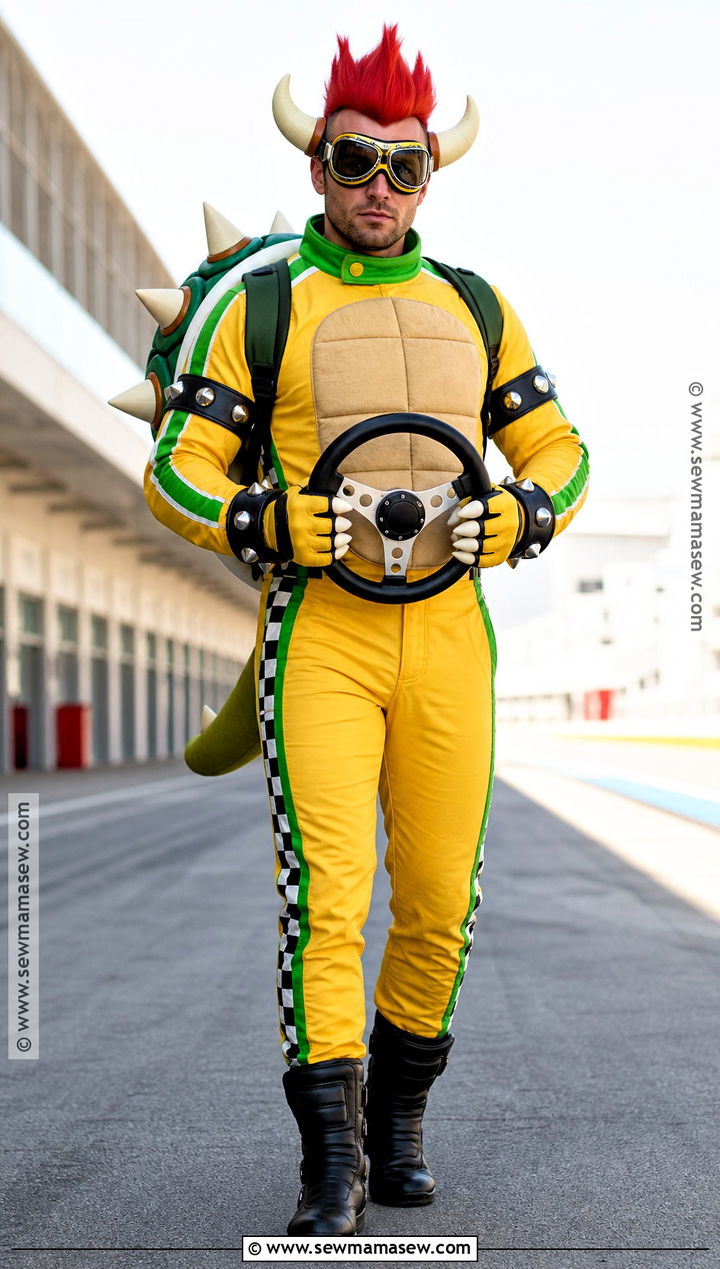 Bowser Kart Racer Cosplay With Goggles - 30 bowser cosplay ideas
