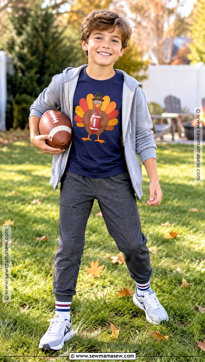 Boy Football Turkey Shirt Outfit - 15 boy thanksgiving shirts
