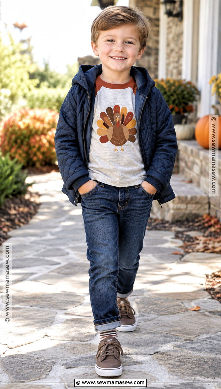 Boy Thanksgiving Raglan Shirt Outfit - 15 boy thanksgiving shirts