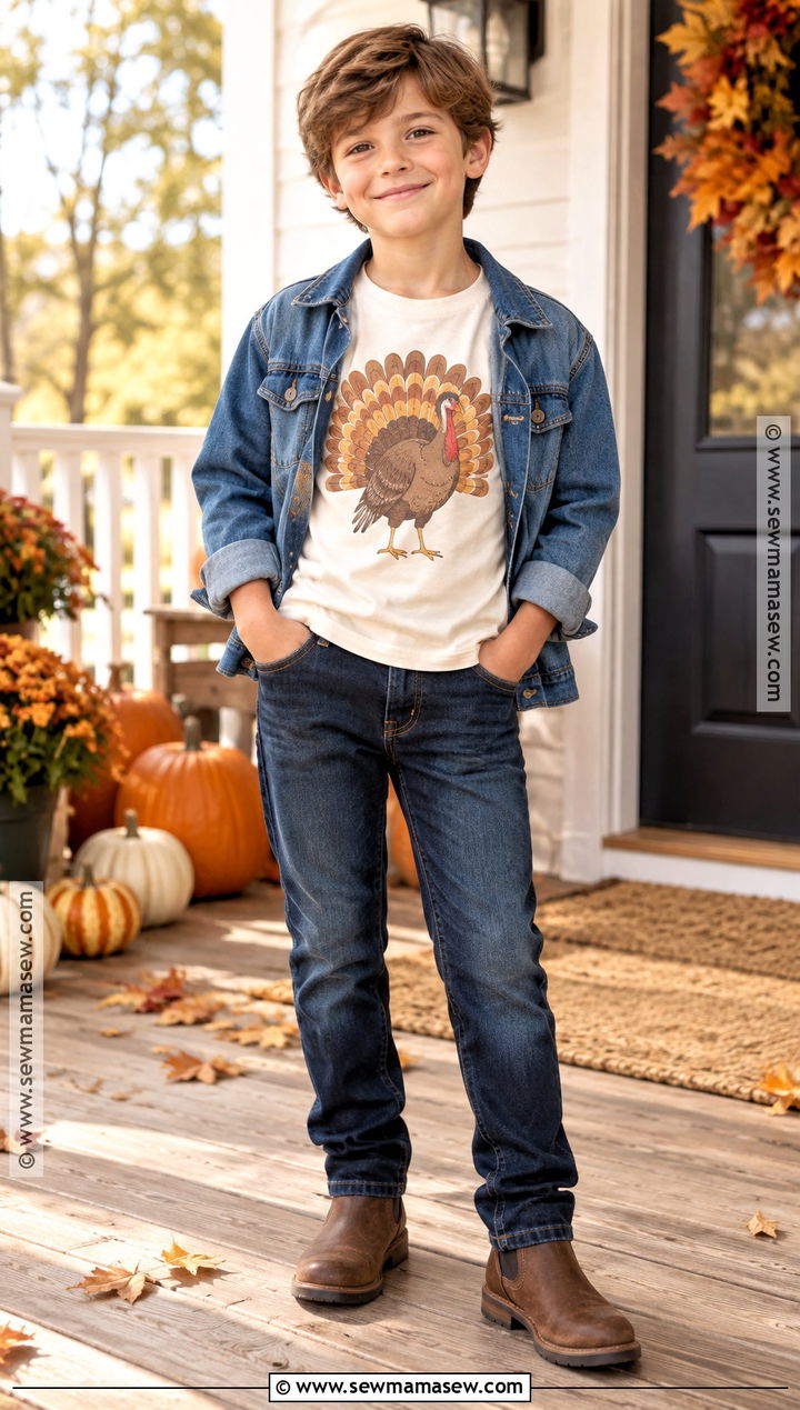 Boy Turkey Graphic Shirt Outfit - 15 boy thanksgiving shirts
