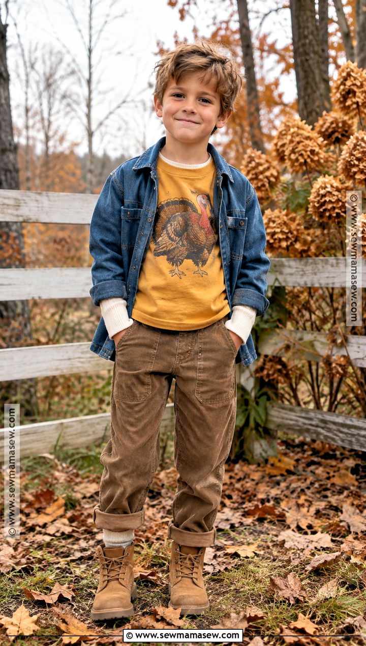 Boy Vintage Turkey Shirt Outfit - 15 boy thanksgiving shirts