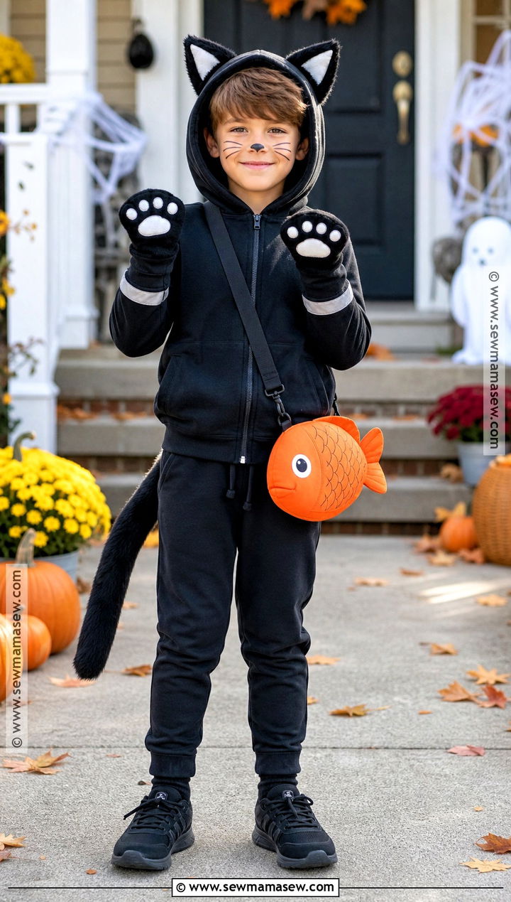 Boys Black Cat Costume With Hoodie - 45 black cat halloween costume ideas