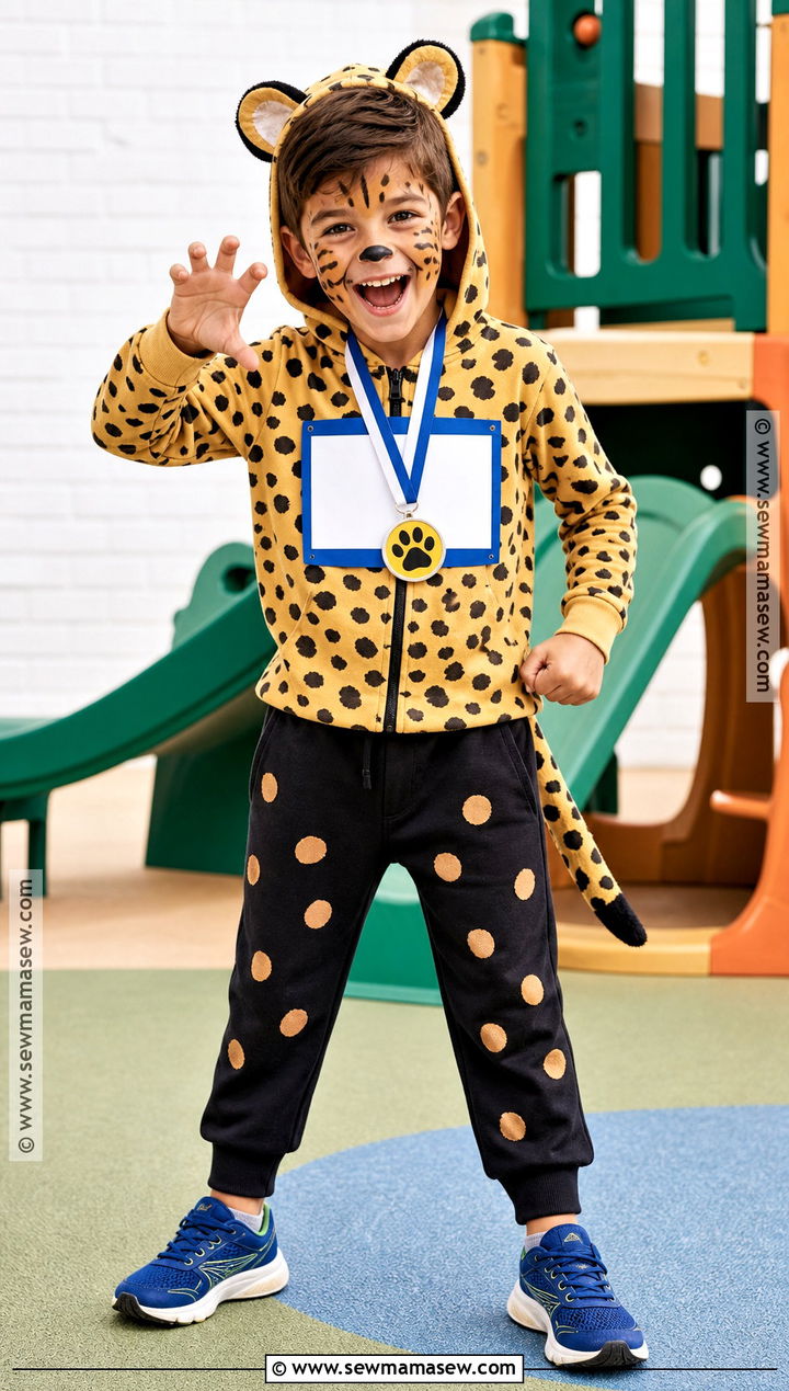 Boys Cheetah Costume With Hoodie And Joggers - 50 cheetah costume ideas