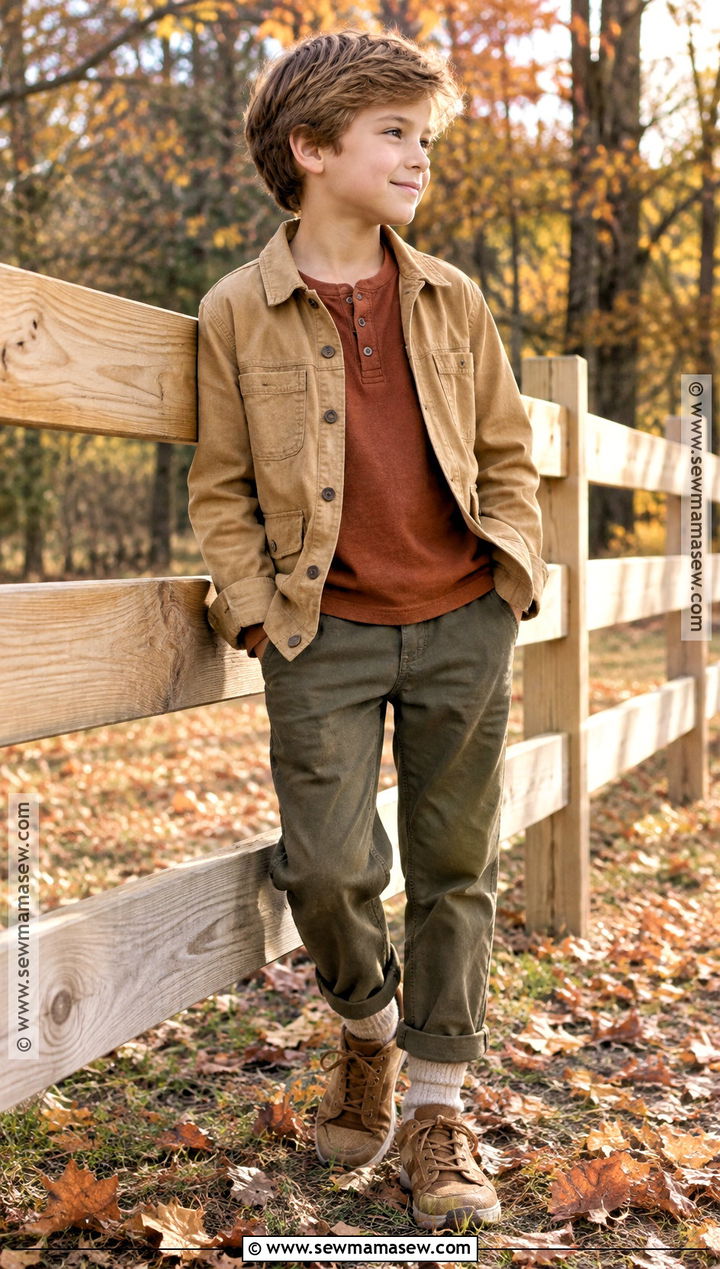 Boys Chore Coat With Henley And Canvas Pants - 15 boys fall clothes