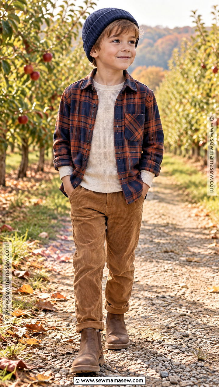 Boys Flannel And Corduroy Pants Fall Outfit - 15 boys fall style ideas