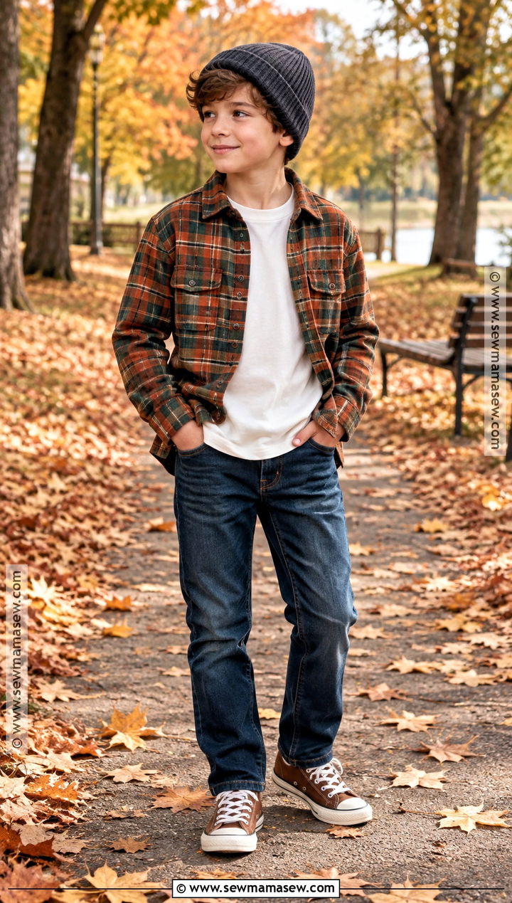 Boys Flannel Shirt With Jeans Outfit - 15 boys fall fashion ideas 2026