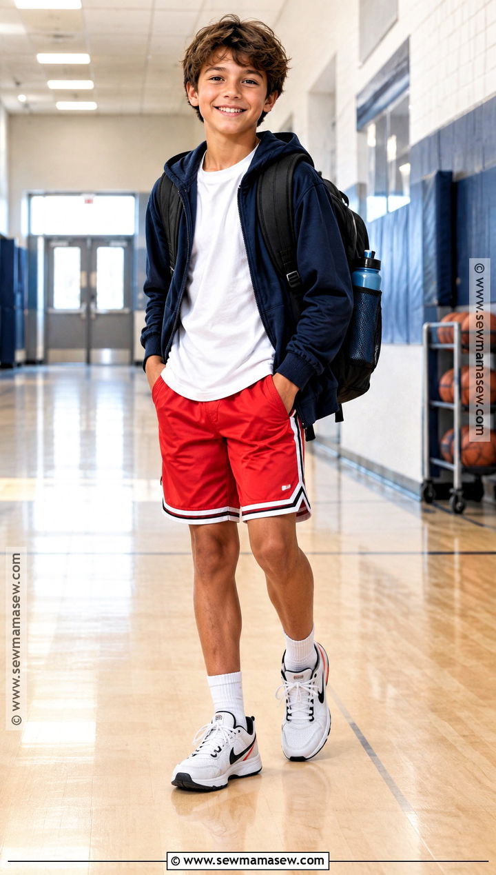 Boys Hoodie And Basketball Shorts Outfit - 20 Back To School Outfits for Boys