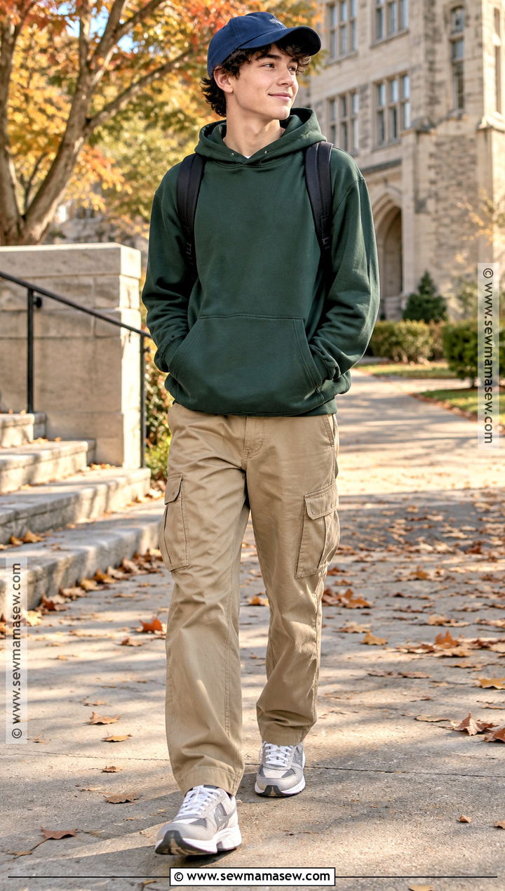 Boys Hoodie And Cargo Pants Fall Outfit - 25 boys fall outfits