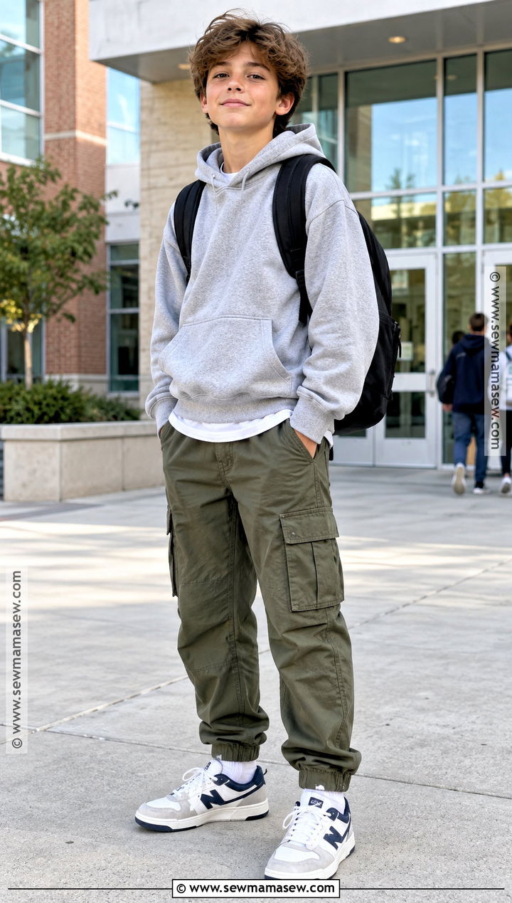 Boys Hoodie And Cargo Pants Outfit - 15 boys back to school clothes