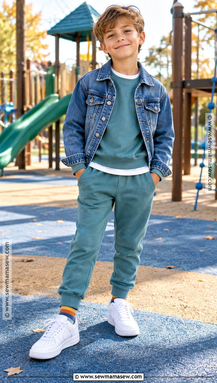 Boys Matching Sweatshirt And Joggers Fall Outfit - 20 boys fall outfits for kids