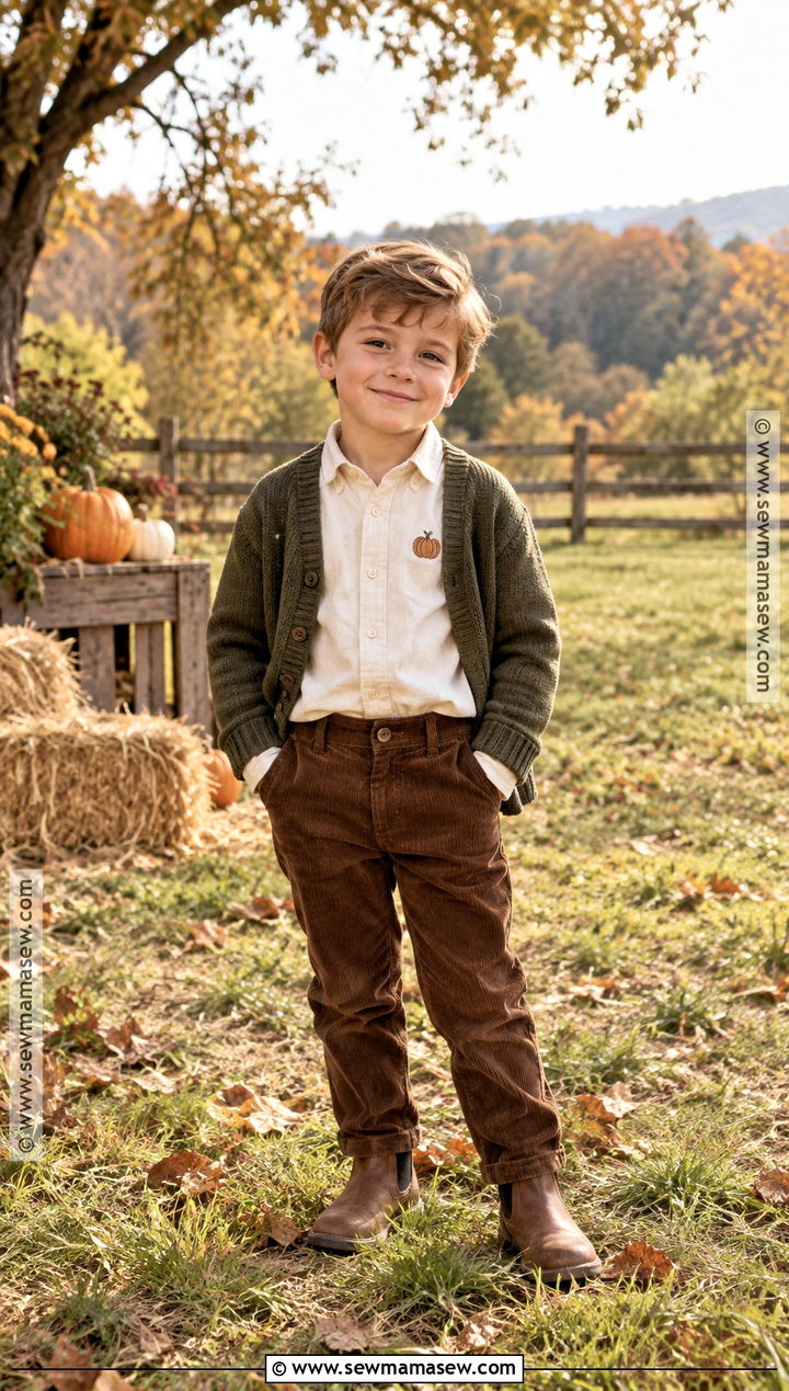 Boys Pumpkin Shirt With Neutral Family Photo Outfit - 15 boys pumpkin shirt ideas