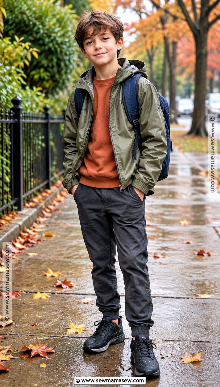 Boys Rain Jacket And Sweatshirt Fall Outfit - 15 boys fall style ideas