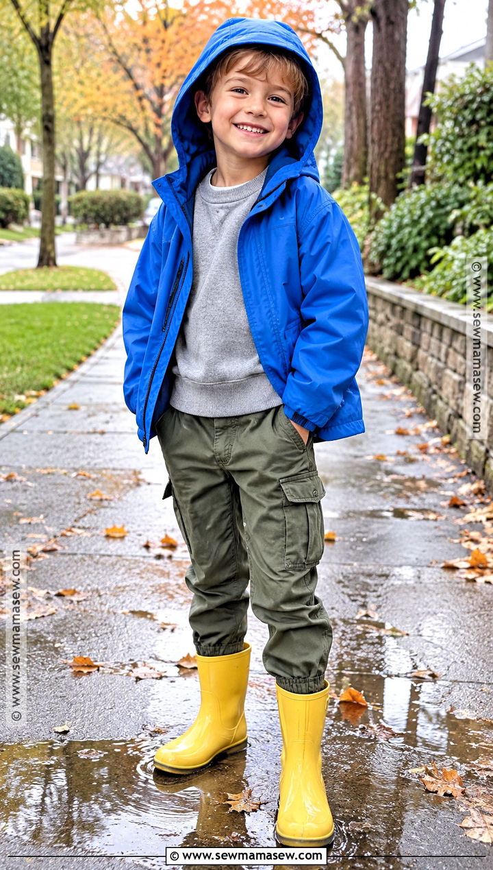 Boys Rain Jacket And Utility Pants Fall Outfit - 20 boys fall outfits for kids
