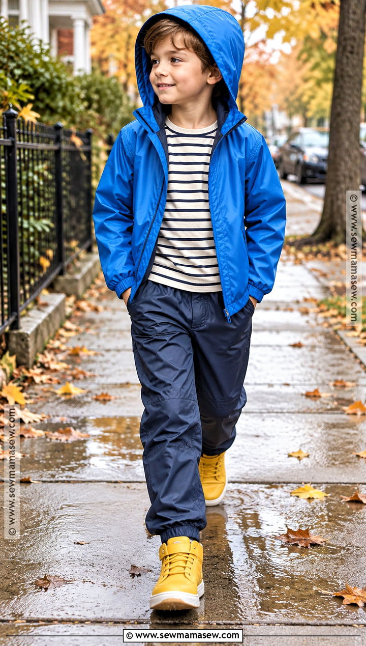 Boys Rain Jacket And Waterproof Sneakers Fall Outfit - 25 boys fall outfits