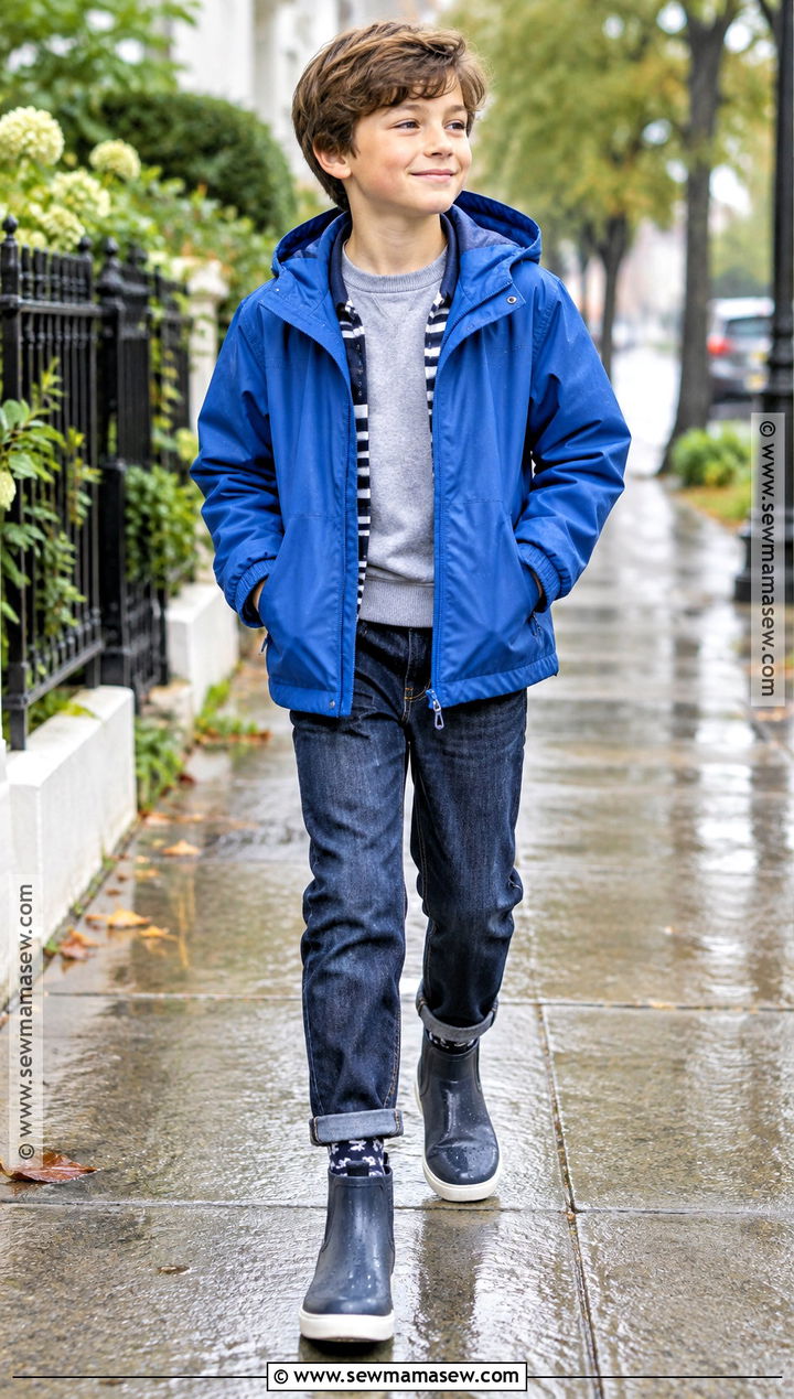 Boys Rain Jacket With Sweatshirt And Waterproof Boots - 15 boys fall clothes