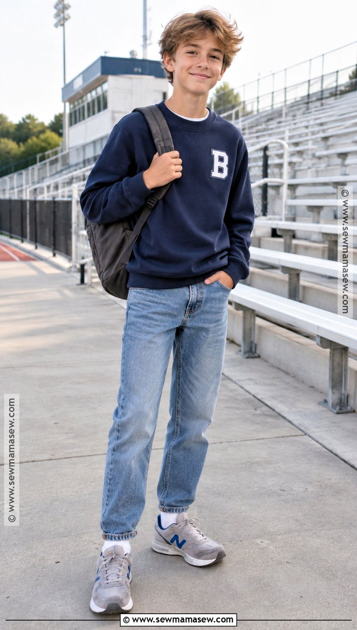 Boys School Spirit Sweatshirt And Jeans Outfit - 15 boys back to school clothes