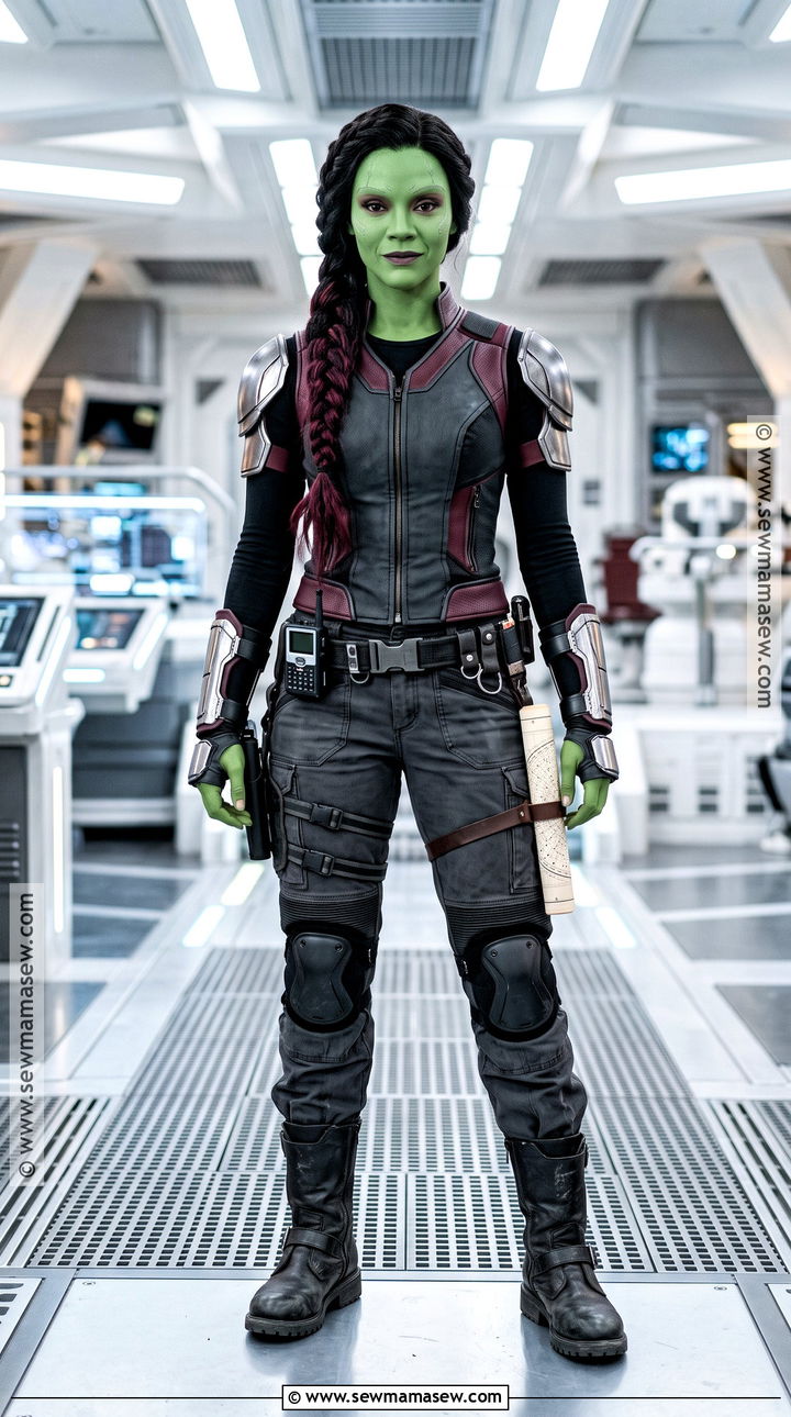 Braided Gamora Costume With Burgundy Hair - 35 gamora costume ideas