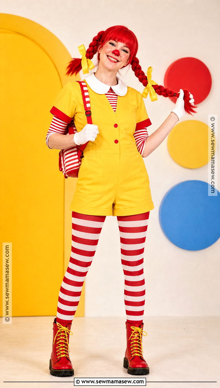 Braided Ronald McDonald Wig Costume - 30 Ronald Mcdonald Costume Ideas for Women