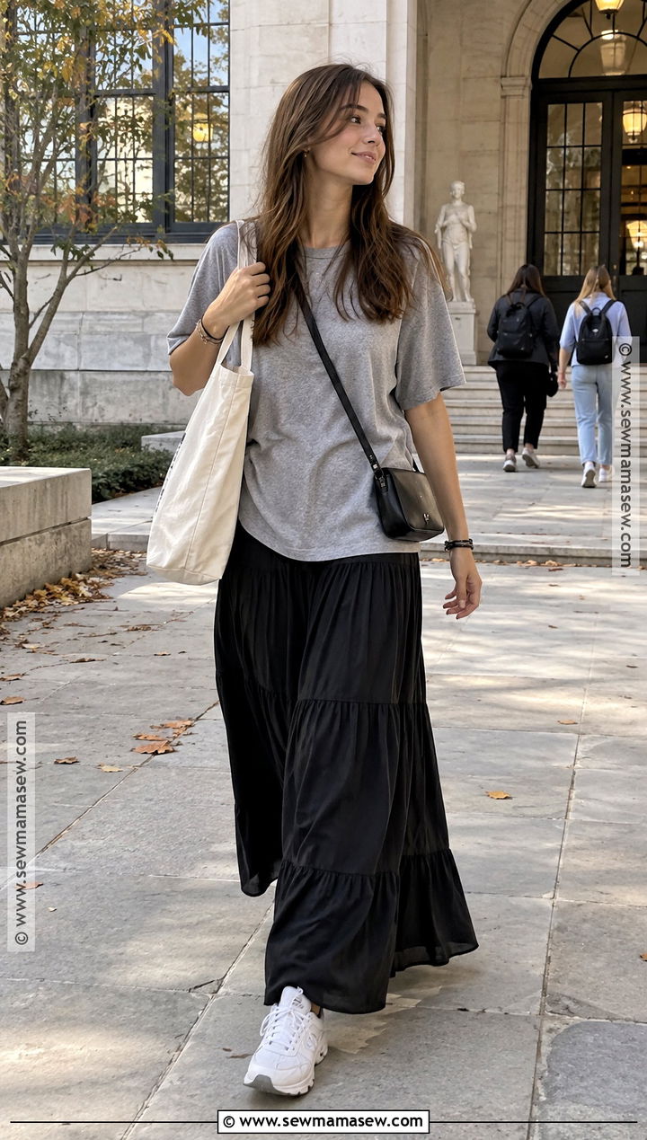 Brandy Melville Oversized Tee And Maxi Skirt Outfit - 15 brandy melville back to school outfits