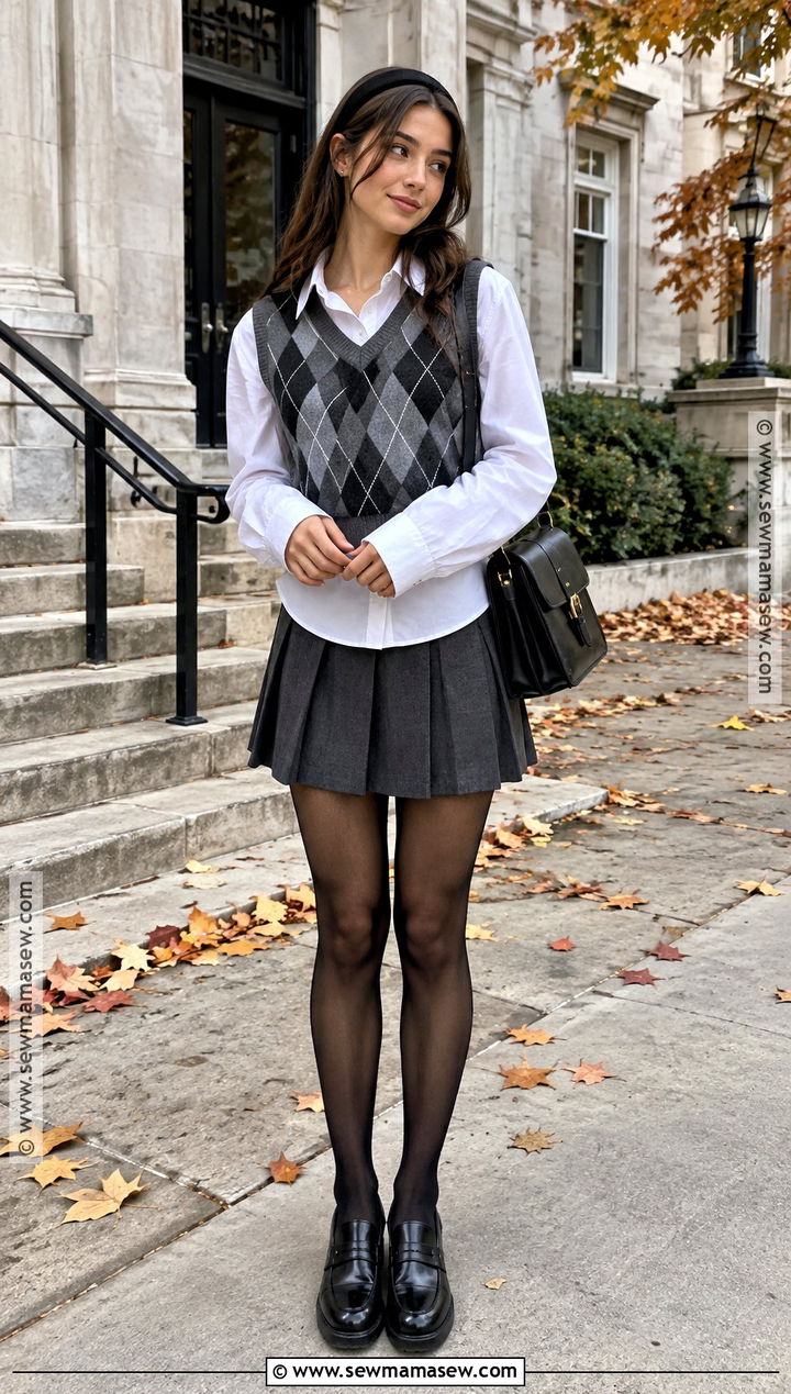 Brandy Melville Sweater Vest And Pleated Skirt Outfit - 20 Brandy Melville Fall Outfits