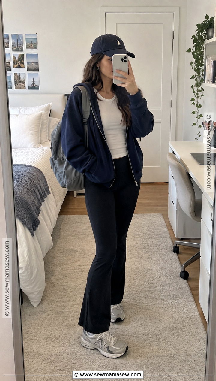 Brandy Melville Zip Hoodie And Flared Leggings Outfit - 15 brandy melville back to school outfits