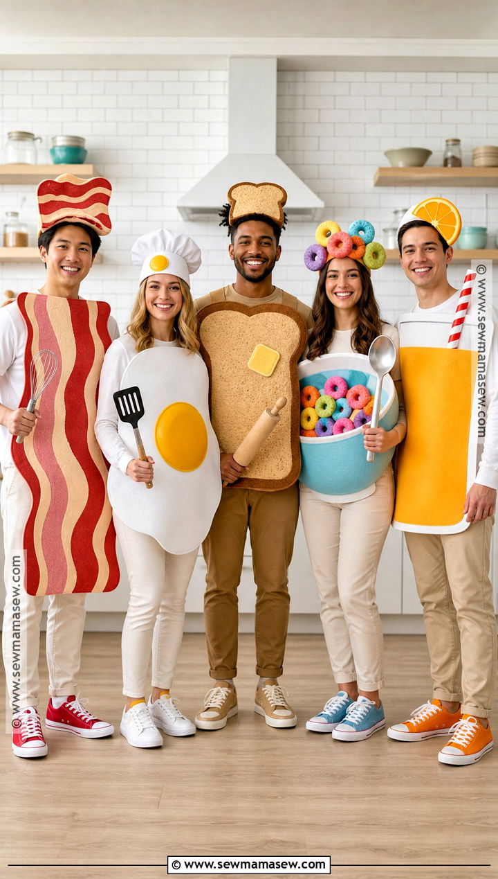 Breakfast Food Group Halloween Costume - 35 group of 5 halloween costumes