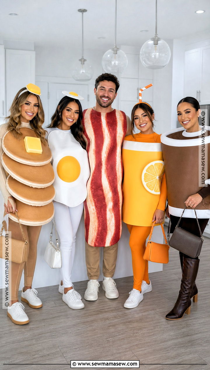 Breakfast Foods Group Costume - 40 5 Person Halloween Costume Ideas