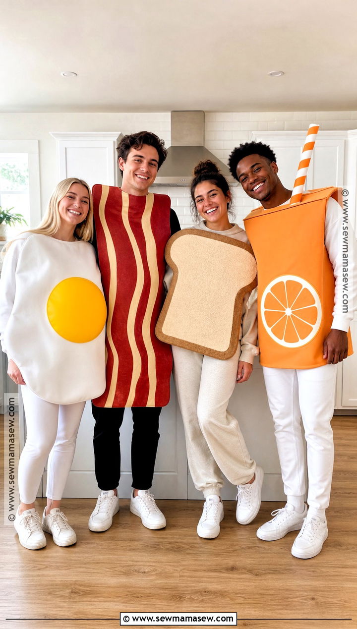 Breakfast Foods Group Costume - 30 costume ideas for 4 for friends