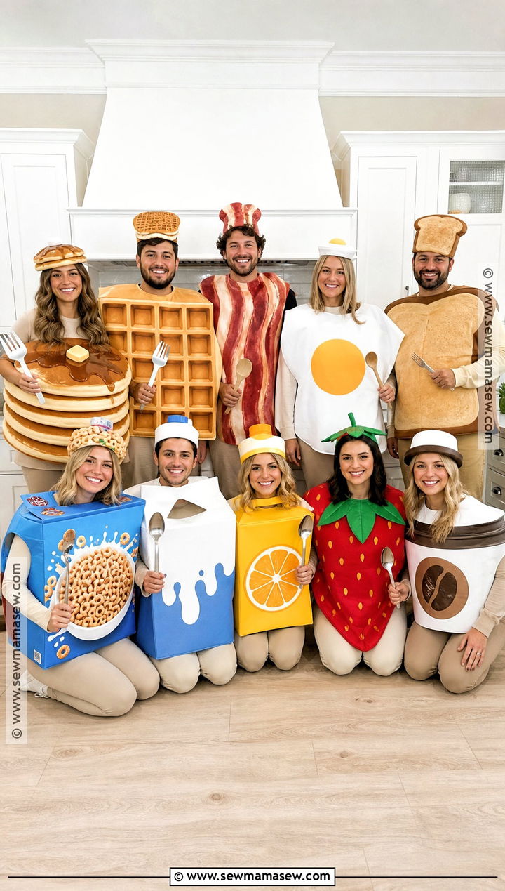 Breakfast Foods Group Halloween Costume - 30 group halloween costumes for 10 people