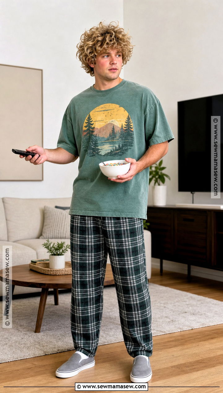 Brennan Green T Shirt Pajama Costume - 35 Step Brothers Costume Ideas