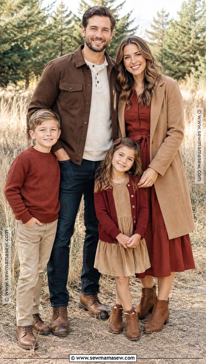 Brick Red And Tan Fall Family Photoshoot Outfit - 20 fall family photoshoot outfits