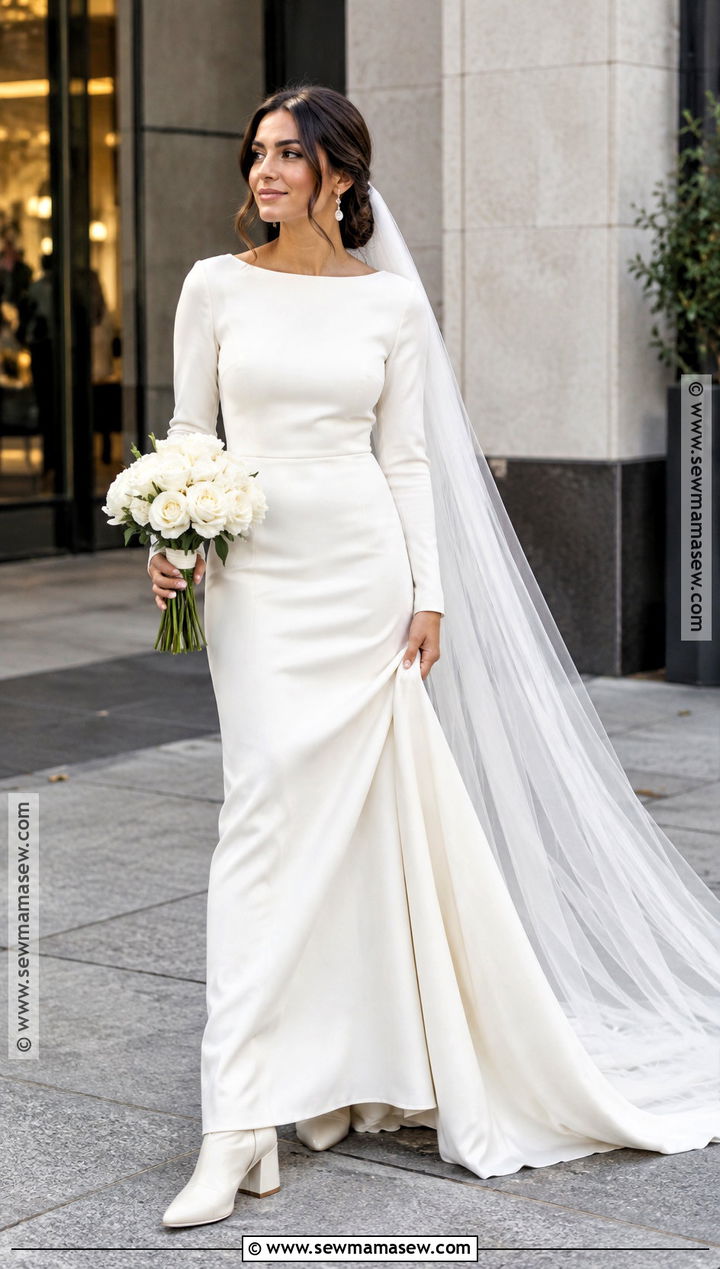 Bridal Ankle Boots With Crepe Dress - 15 November Wedding Shoes Brides