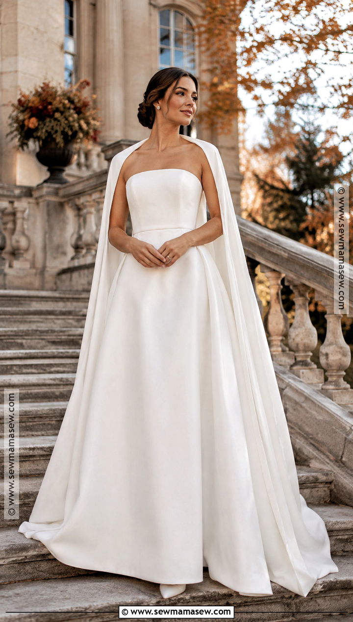 Bridal Cape Fall Wedding Dress - 20 wedding dresses fall