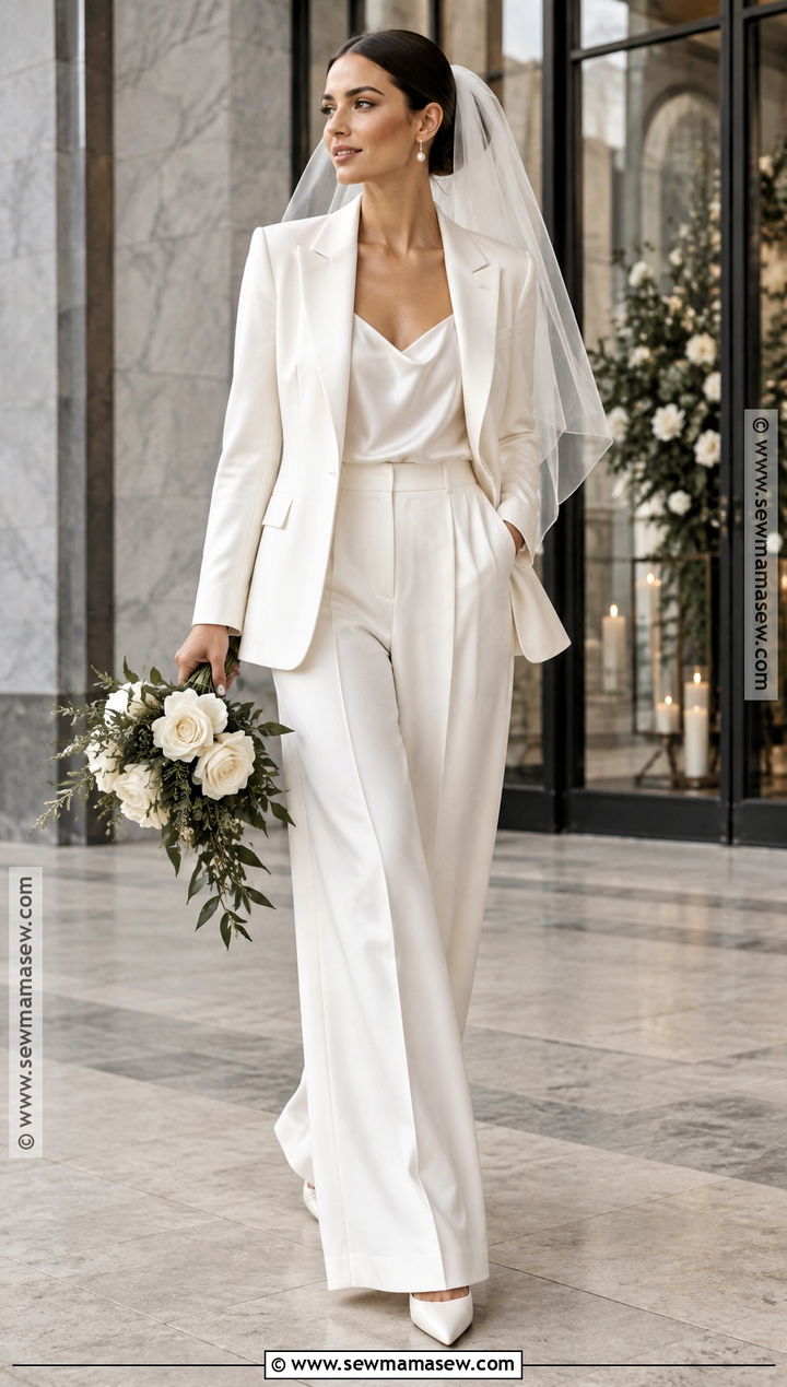 Bridal Suit Fall Wedding Dress Alternative - 20 wedding dress for fall ideas
